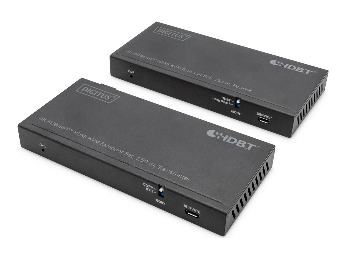 DIGITUS 4K HDBaseT 2.0 HDMI KVM Extender Set, 150 m