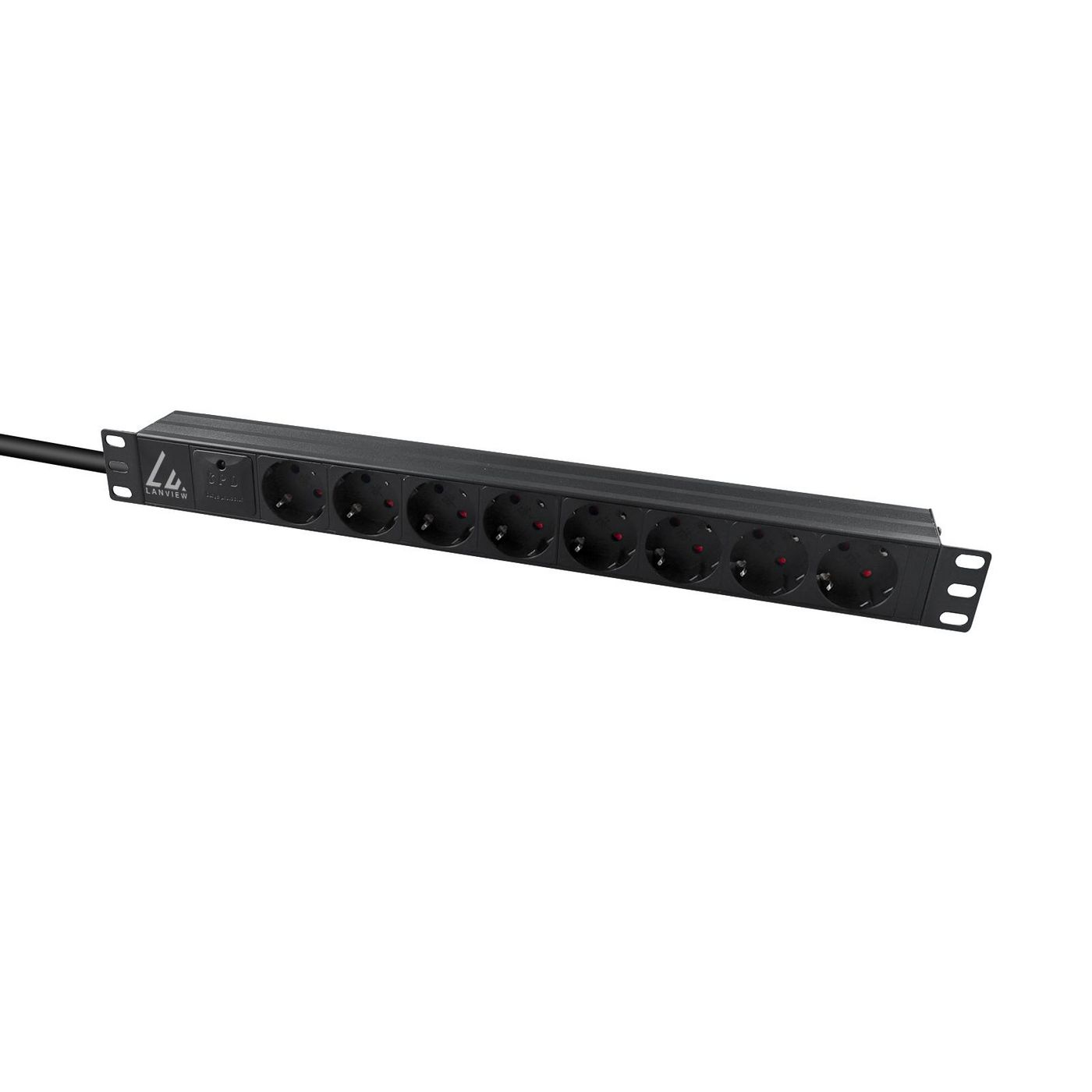 Lanview 19 Rack mount power strip 16A with 8 x Schuko type - Rackbefestigung, Ansicht 3
