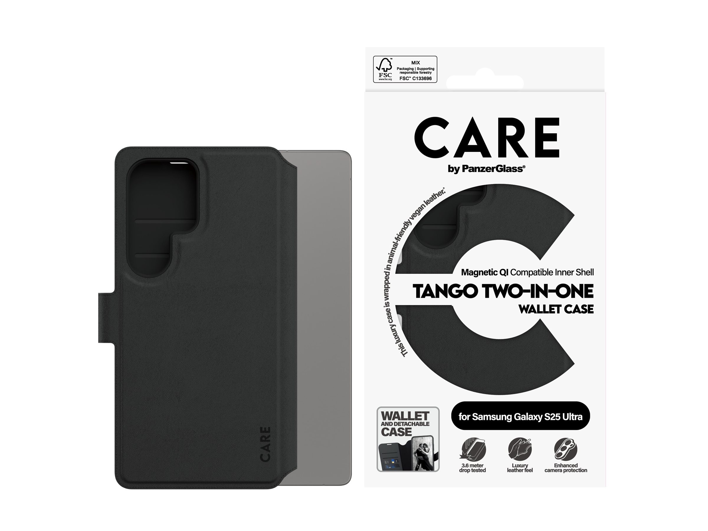 PanzerGlass CARE by PanzerGlass Tango - Flip-Hülle für Mobiltelefon - 2-in-1 Geldbörse - TPU, Ansicht 2