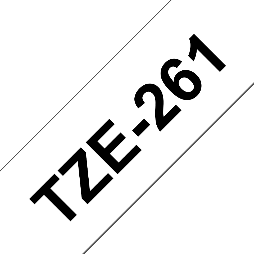 Brother TZe-261 - Standard-Klebstoff - Schwarz auf Weiß - Rolle (3,6 cm x 8 m), Ansicht 2