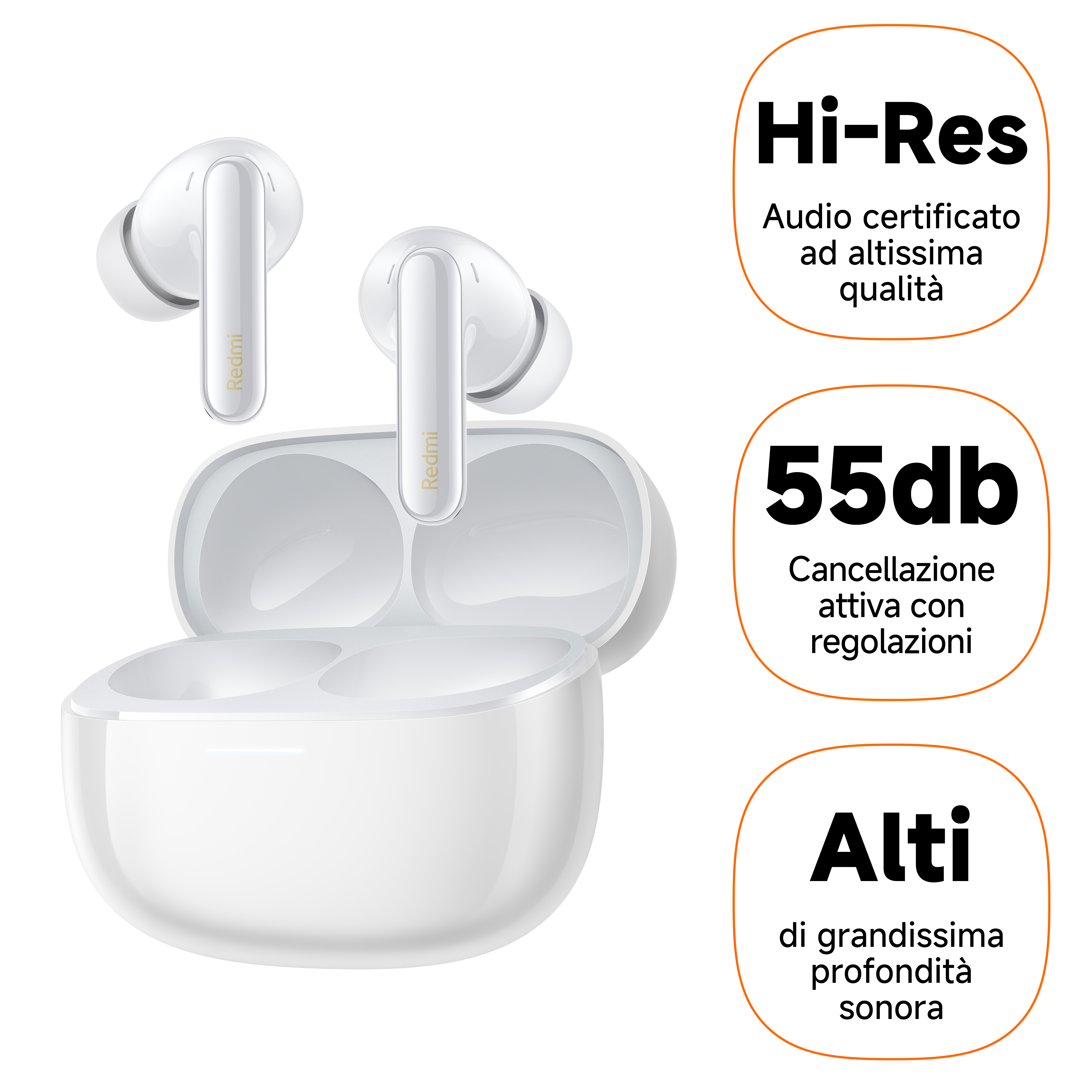 Xiaomi Redmi Buds 6 Pro - True Wireless-Kopfhörer mit Mikrofon - weiß, Ansicht 3