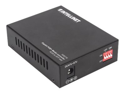 Intellinet Gigabit PoE+ Media Converter, 1 x 1000Base-T RJ45 Port to 1 x SFP Port, PoE+ Injector - Medienkonverter - 1GbE - 10Base-T, 100Base-TX, 1000Base-T - RJ-45 / SFP (mini-GBIC)