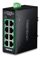 TRENDnet Industrial Fast Ethern. PoE+ DIN-Rail Switch - Switch - 8-Port
