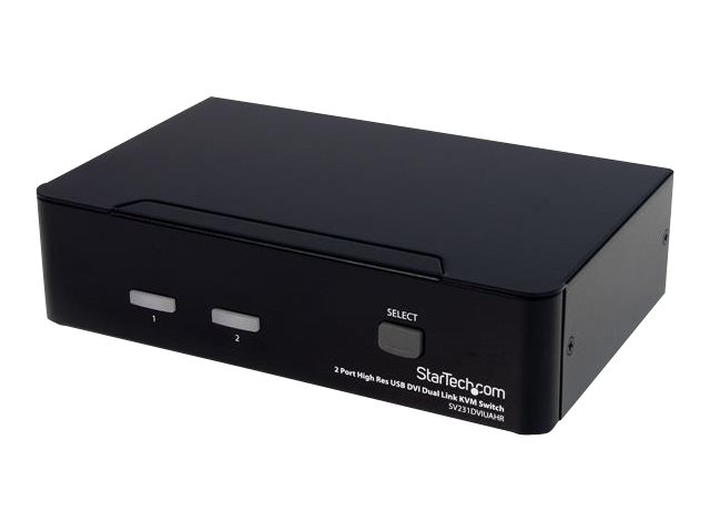 StarTech.com 2 Port Dual Link DVI USB KVM Switch mit Audio - Hochauflösender DVI Desktop KVM Umschalter mit bis zu 2560x1600 - KVM-/Audio-/USB-Switch - 2 x KVM/Audio/USB - 1 lokaler Benutzer - Desktop