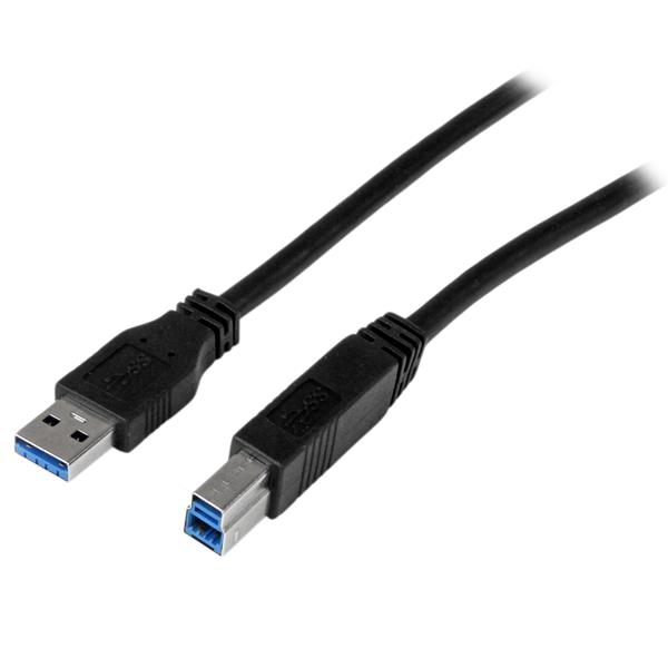 StarTech.com 1m zertifiziertes USB 3.0 SuperSpeed Kabel A auf B - Schwarz - USB 3 Anschlusskabel - Stecker/Stecker, Ansicht 2