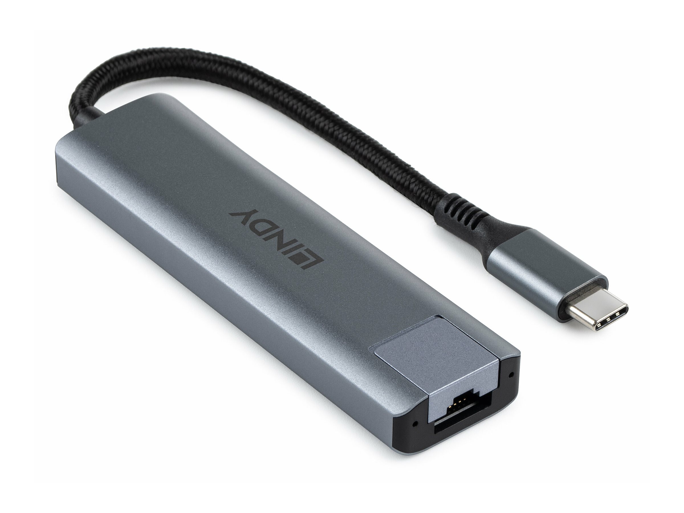 Lindy Hub - type-C and Gigabit Ethernet - 1 x RJ-45 + 1 x USB-C 3.2 Gen 2 + 2 x USB-A 3.2 Gen 2, Ansicht 4