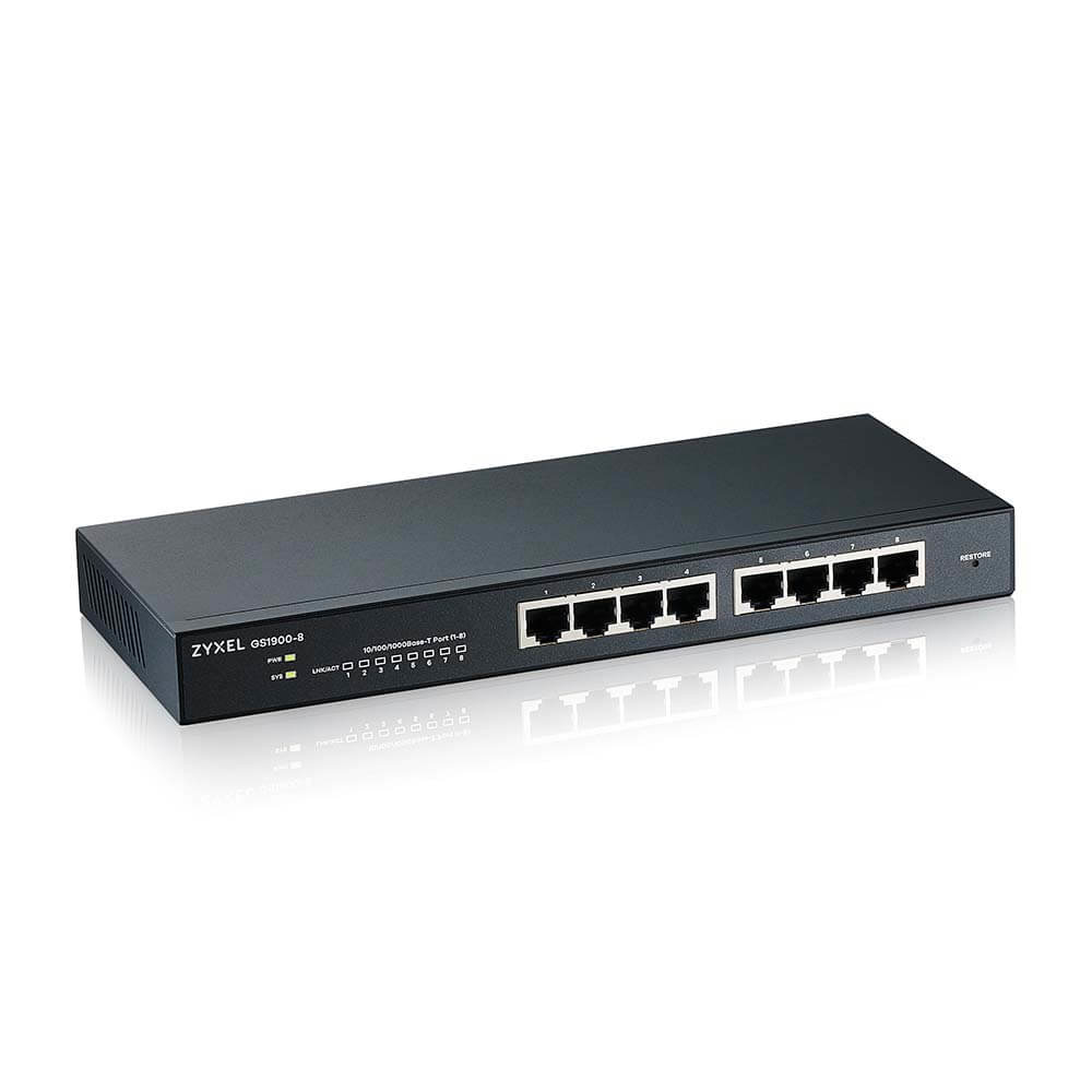 ZyXEL GS1900-8 - Managed - L2 - Gigabit Ethernet (10/100/1000) - Vollduplex - Rack-Einbau, Ansicht 3