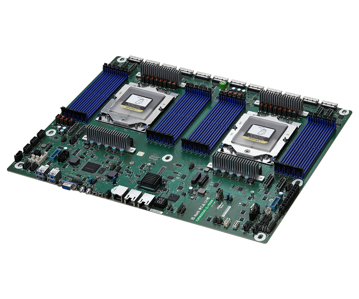 ASRock TURIN2D24G-2L+/500W, AMD, Socket SP5, AMD EPYC 9004, DDR5-SDRAM, 48 GB, DIMM, Ansicht 2