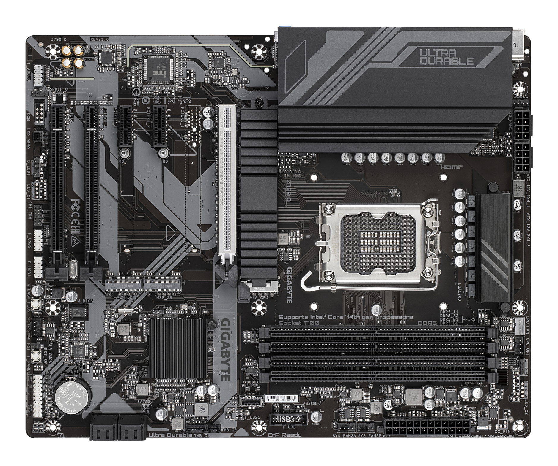 Gigabyte Z790 D - 1.0 - Motherboard - ATX - LGA1700-Sockel - Z790 Chipsatz - USB 3.2 Gen 1, USB 3.2 Gen 2, Ansicht 2