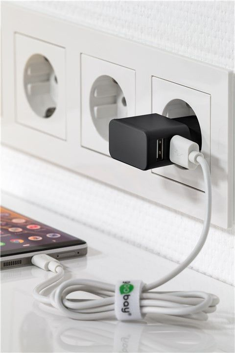 Goobay Dual USB charger - Netzteil - 12 Watt - 2.4 A - 2 Ausgabeanschlussstellen (USB), Ansicht 3