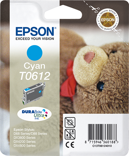 Epson Teddybear Singlepack Cyan T0612 DURABrite Ultra Ink, 8 ml, 1 Stück(e)