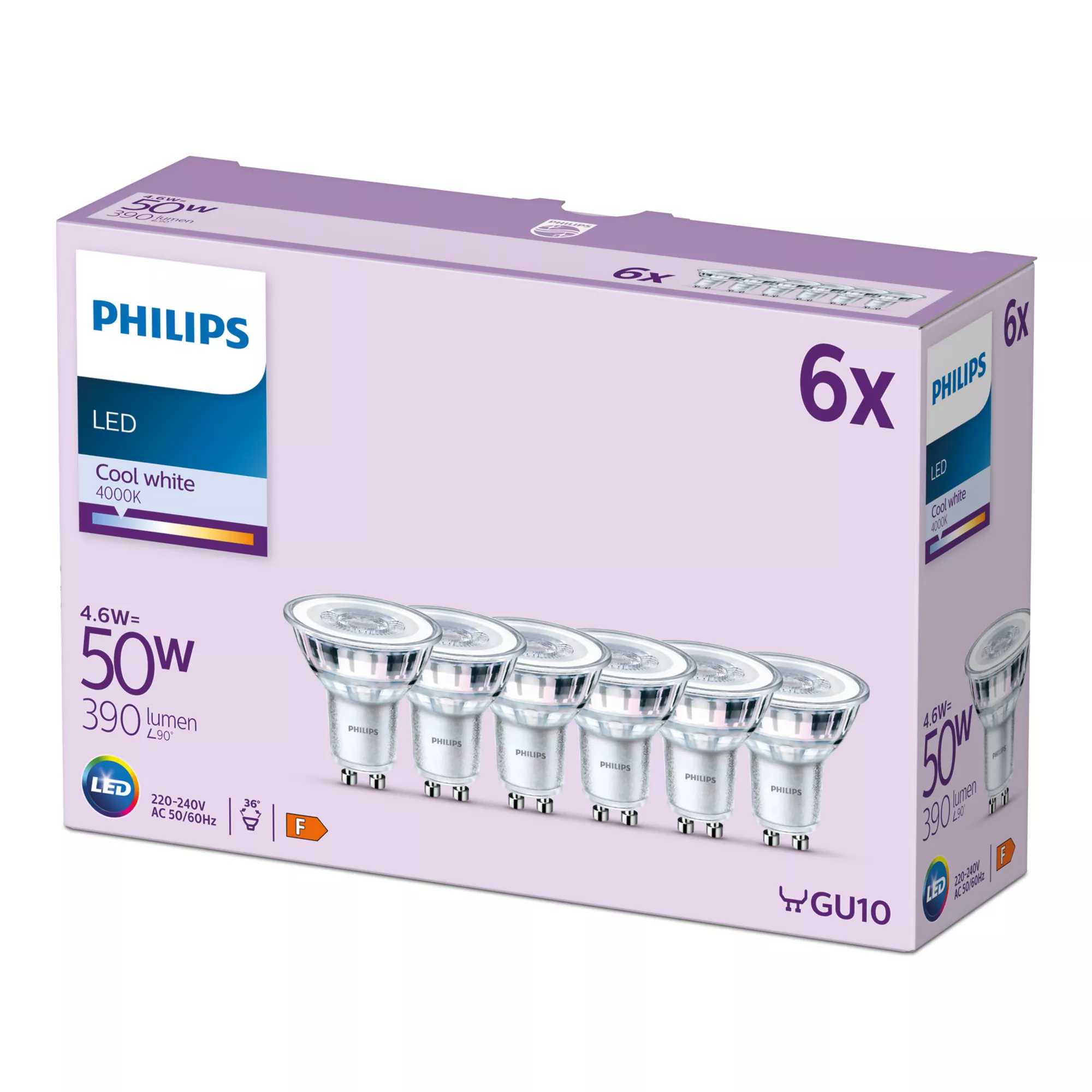 Philips LED Classic - LED-Spot-Glühbirne - klar Finish - GU10 - 4.6 W (Entsprechung 50 W), Ansicht 2