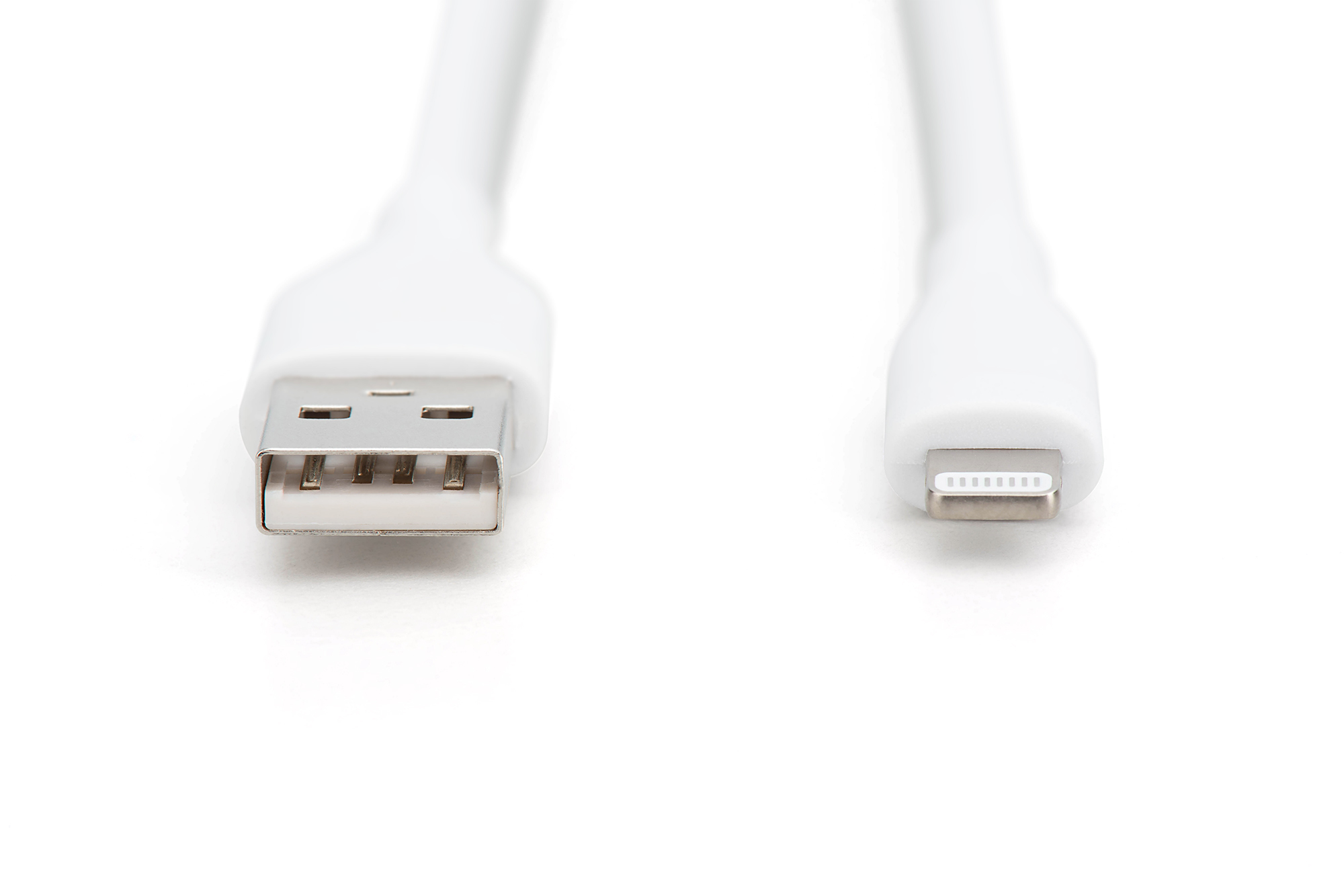 DIGITUS Lightning Silikon Anschlusskabel, USB-A - Lightning 0,5m, weiß, Ansicht 4