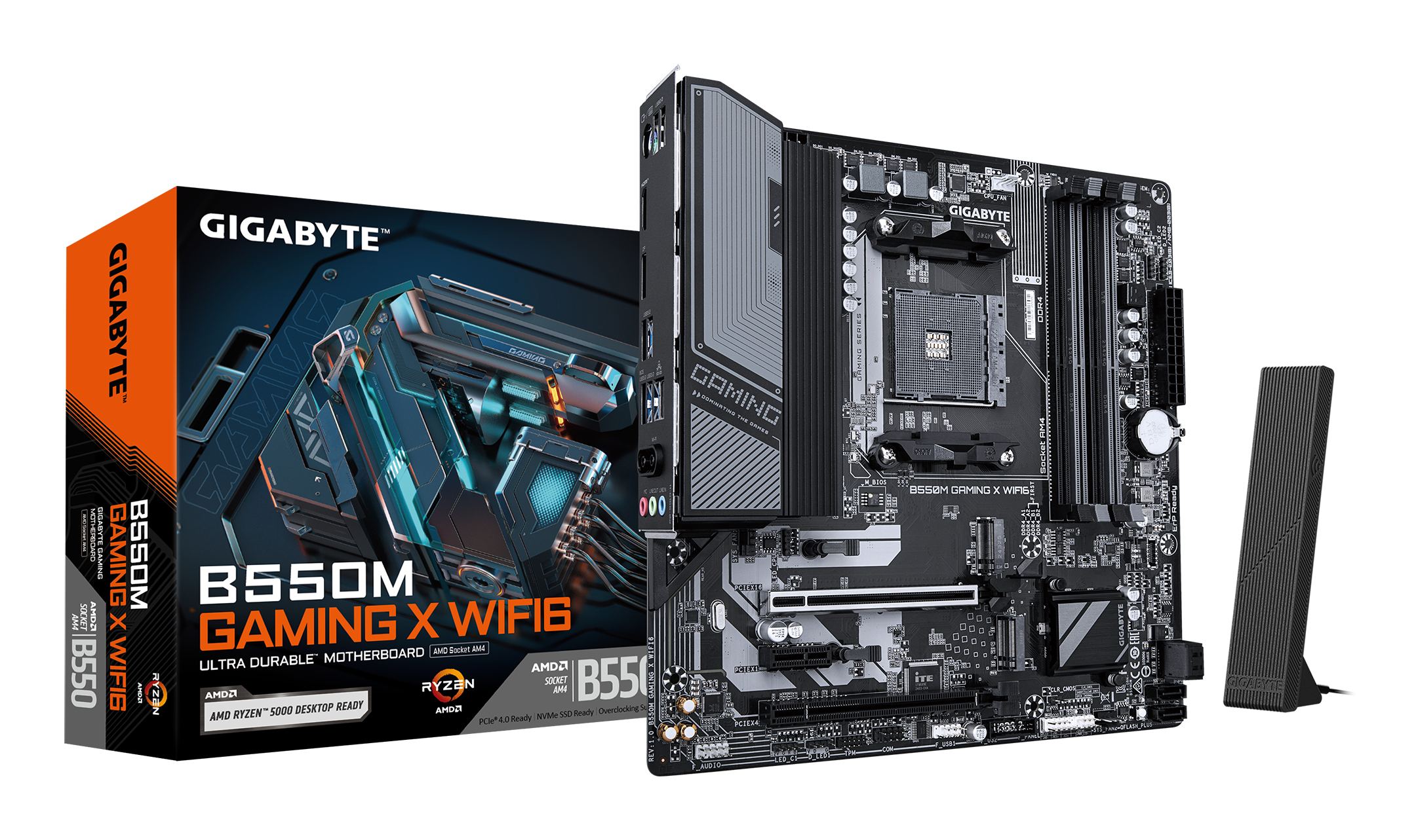 Gigabyte B550M GAMING X WIFI6 - Motherboard - micro ATX - Socket AM4 - AMD B550 Chipsatz - (CPU erforderlich), Ansicht 4