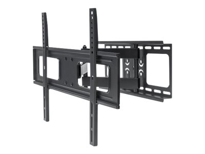 Manhattan TV & Monitor Mount, Wall, Full Motion, 1 screen, Screen Sizes: 37-65", Black, VESA 200x200 to 600x400mm, Max 50kg, LFD, Tilt & Swivel with 3 Pivots, Lifetime Warranty - Klammer - für LCD TV - stabiler Stahl - Schwarz - Bildschirmgröße: 94-177.8 