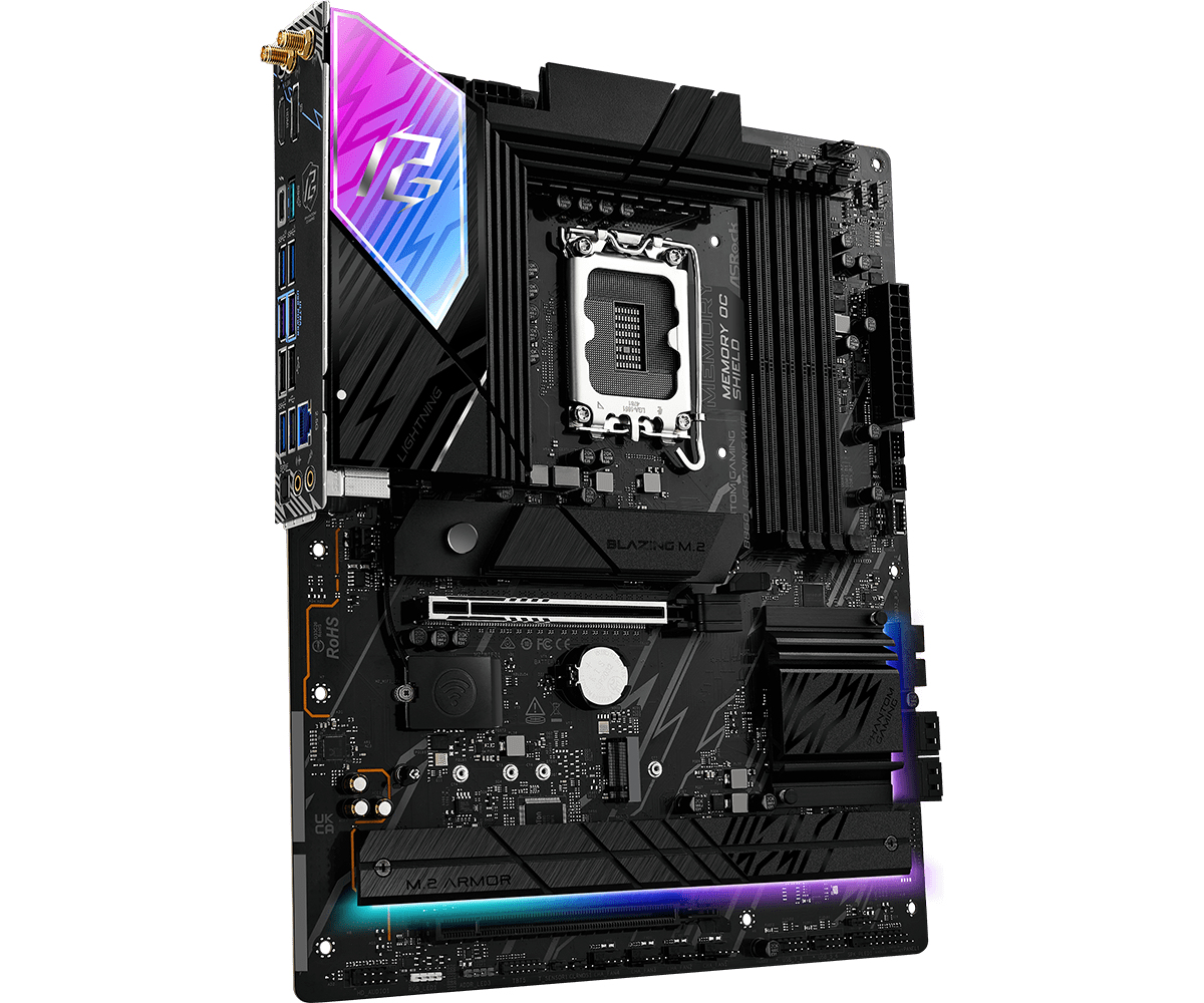 ASRock Phantom Gaming B860 LIGHTNING WiFi - Motherboard - ATX - LGA1851-Sockel - Onboard-Grafik (CPU erforderlich), Ansicht 4