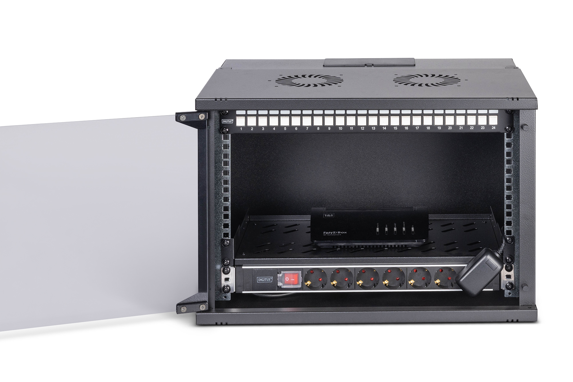 DIGITUS Netzwerk-Set SOHO Pro, 483 mm (19) - 7HE, 540 x 400 mm (B x T), Ansicht 4