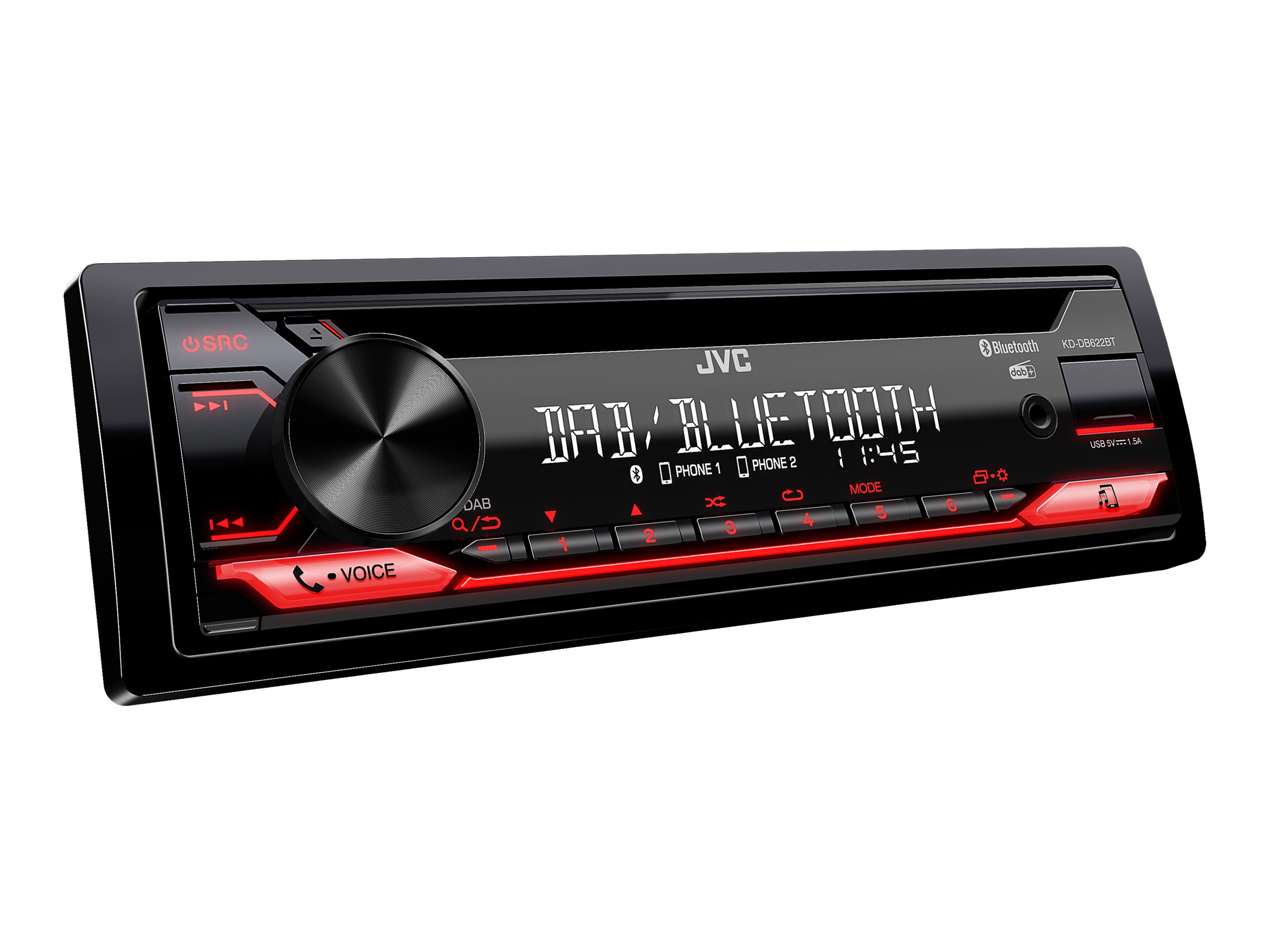 JVC KD-DB622BT - Auto - Receiver (CD) - im Armaturenbrett, Ansicht 4