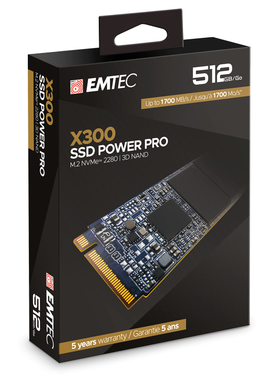 EMTEC Power Pro X300 - SSD - 512 GB - intern - M.2 2280 - PCIe 3.0 x4 (NVMe), Ansicht 3