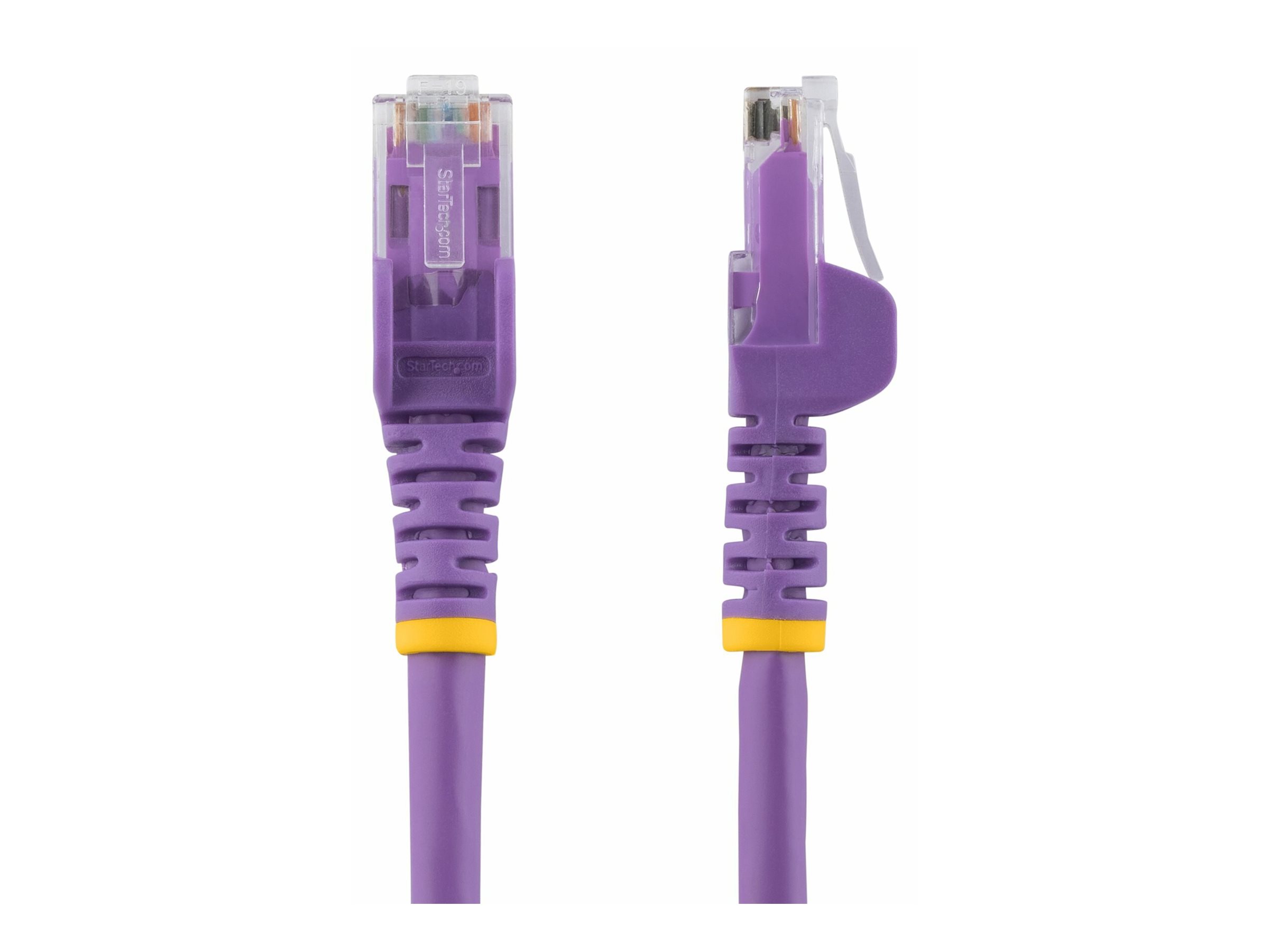 StarTech.com 15m CAT6 Ethernet Cable, 10 Gigabit Snagless RJ45 650MHz 100W PoE Patch Cord, CAT 6 10GbE UTP Network Cable w/Strain Relief, Purple, Wiring is UL Certified/TIA - Category 6 - 24AWG (N6PATC15MPL)