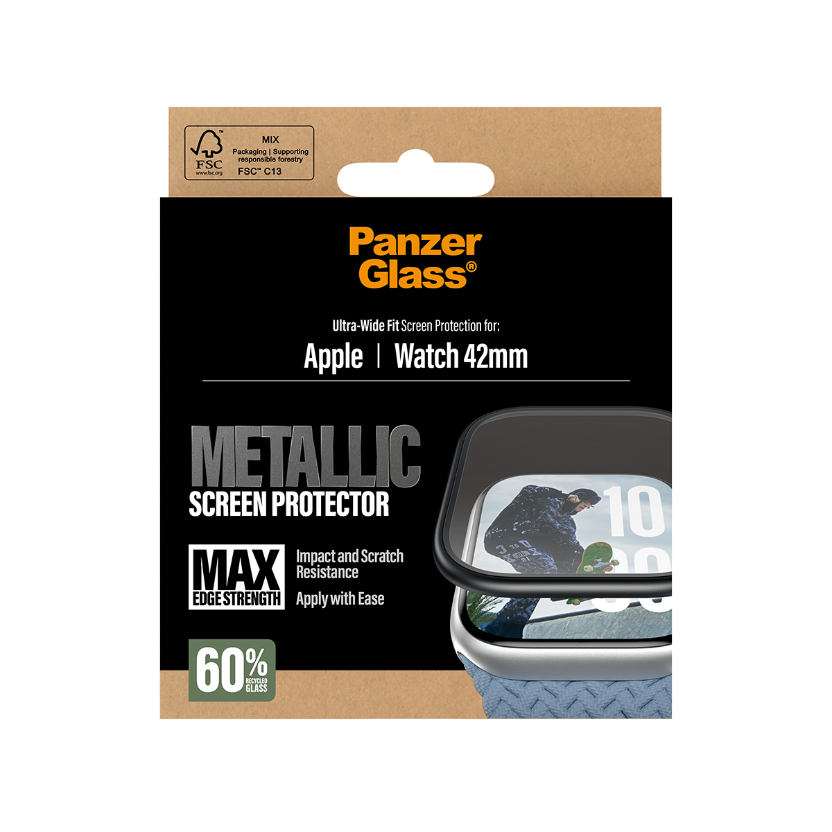 PanzerGlass Screen Protector w. Black Metal Frame Apple Watch, Ansicht 4
