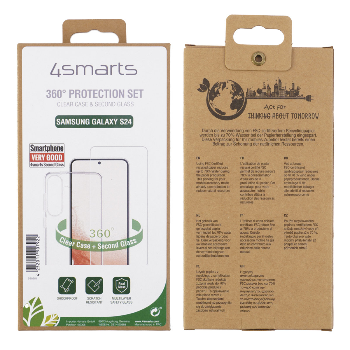 4smarts 360° Protection Set für Samsung Galaxy S24 - Schutz- huelle - (Schutz-)hülle, Ansicht 3