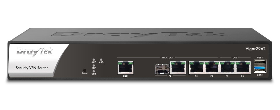 Draytek Vigor 2962 - Router 4-Port-Switch - 1GbE, 2.5GbE, Ansicht 2