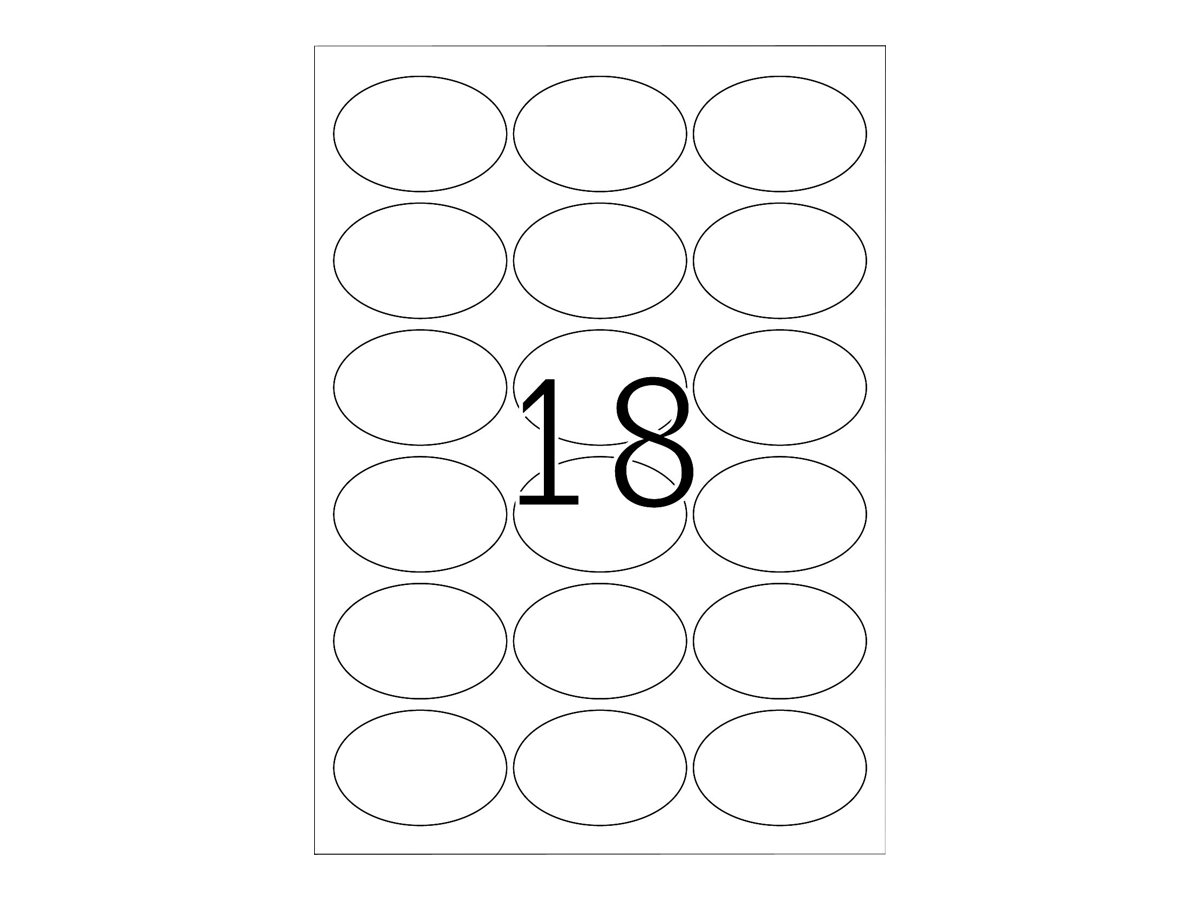 HERMA Special - Papier - matt - selbstklebend, entfernbarer Klebstoff - weiß - 63,5 x 42,3 mm (oval), Ansicht 3
