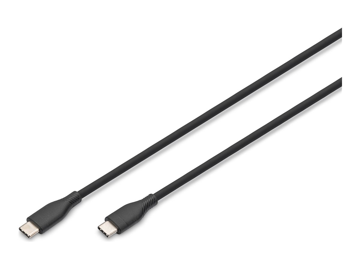 DIGITUS USB-C Silikon Anschlusskabel, 0,5m, schwarz