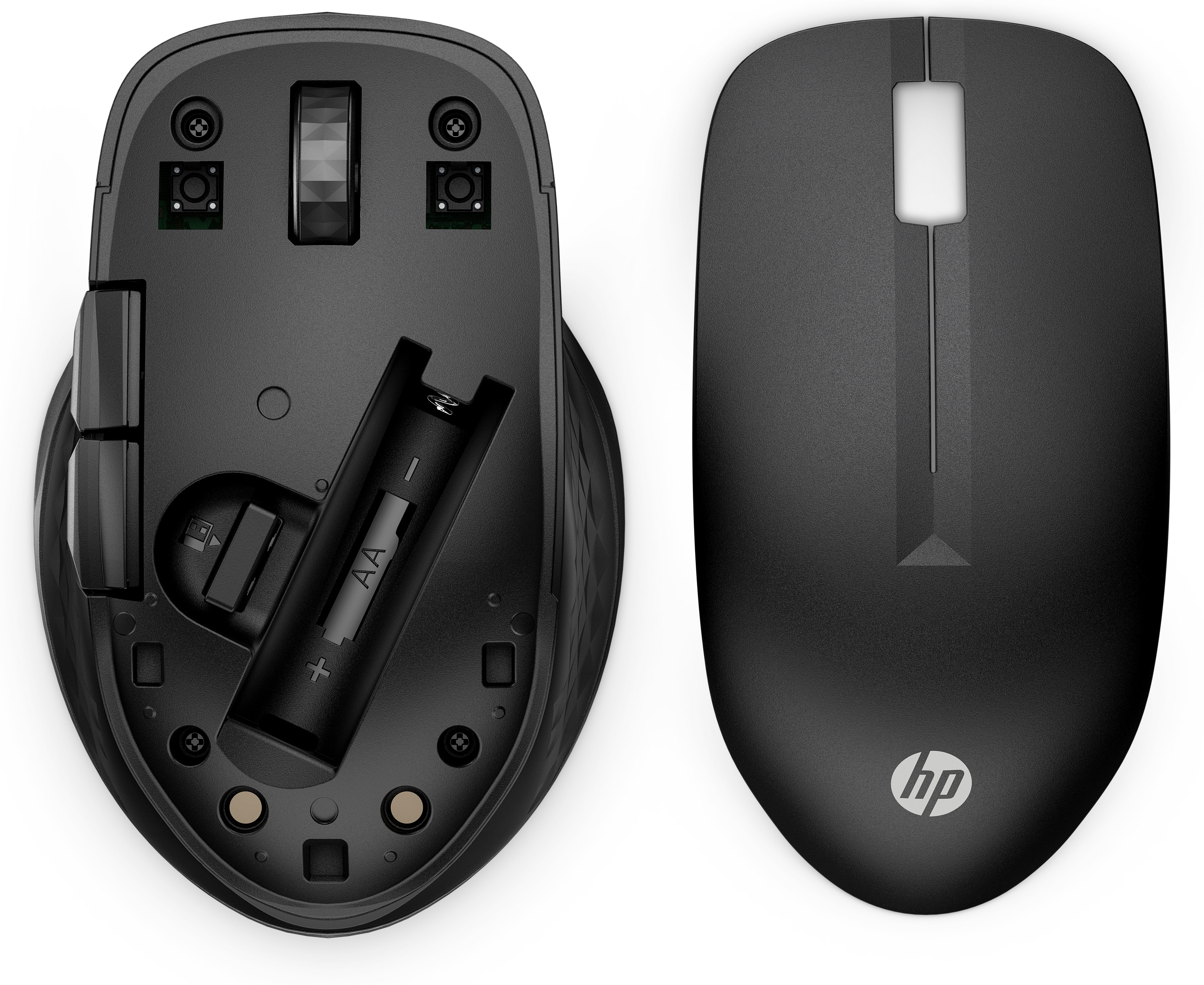 HP 430 Wireless-Maus für mehrere Geräte - Beidhändig - Optisch - RF Wireless + Bluetooth - 1200 DPI - Schwarz
