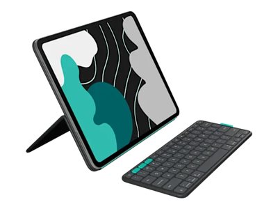 Logitech Flip Folio - Tastatur und Foliohülle - full size - kabellos - Bluetooth 5.1 LE - QWERTY - Englisch - Graphite - für Apple 13-inch iPad Air (M2, M3)