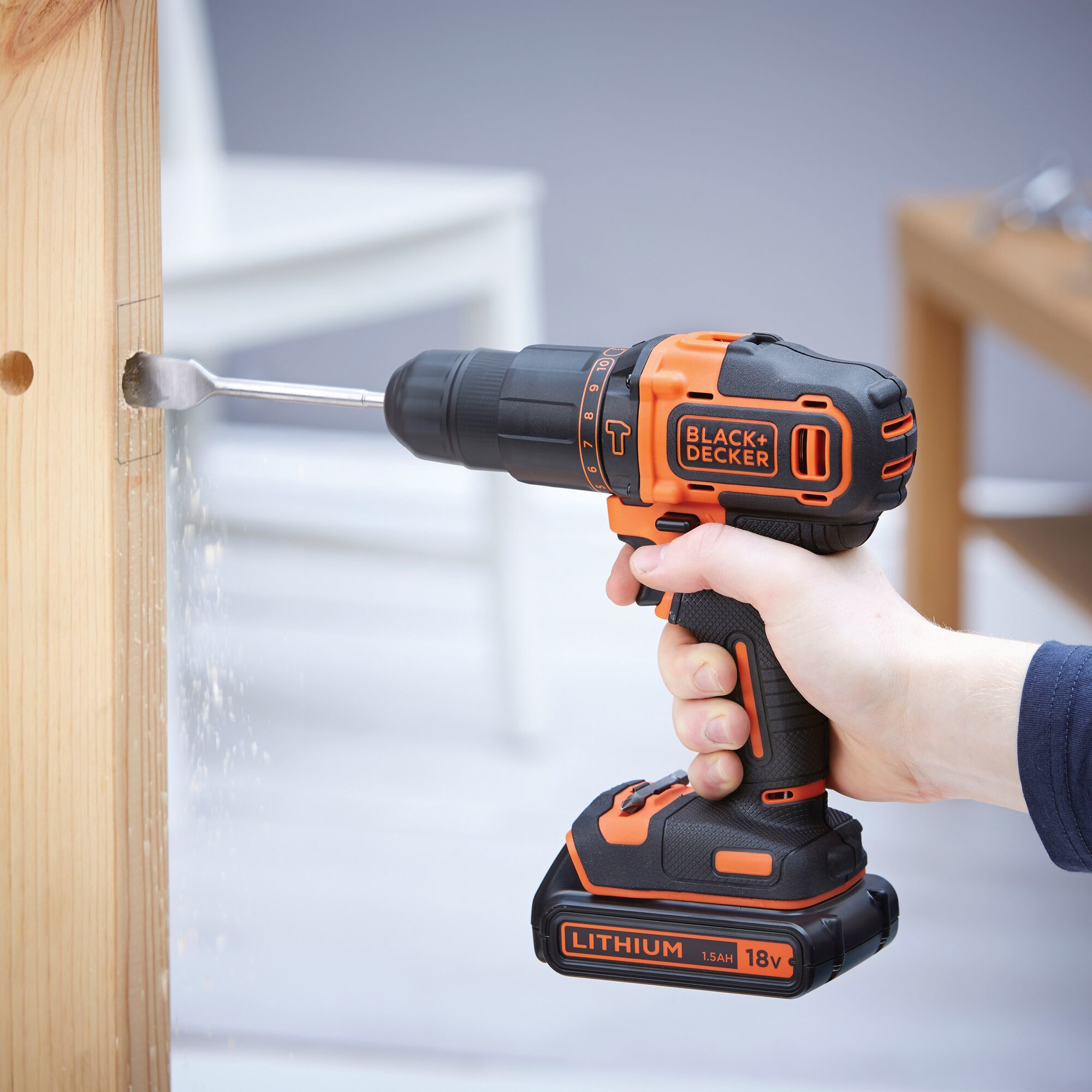 Black & Decker BDCHD18K - Handbohrmaschine - 1 cm - 1400 RPM - 2,5 cm - 1 cm - 360 RPM, Ansicht 3