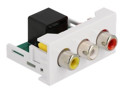 Delock - Easy 45 - Einrastmodul - RCA, RCA, RCA - 1 Modul - weiß, RAL 9003