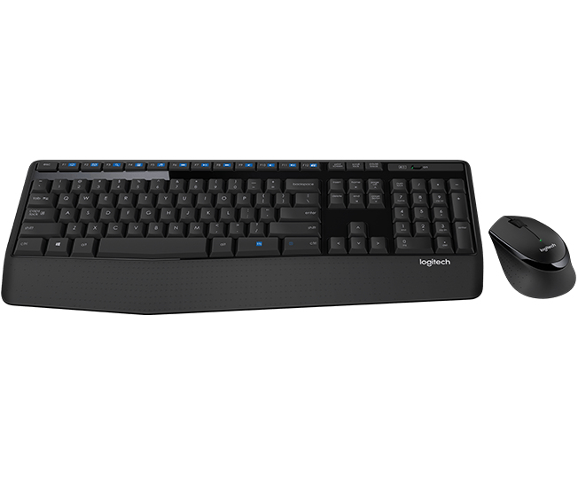 Logitech Wireless Combo MK345, Volle Größe (100%), Kabellos, RF Wireless, Schwarz, Maus enthalten