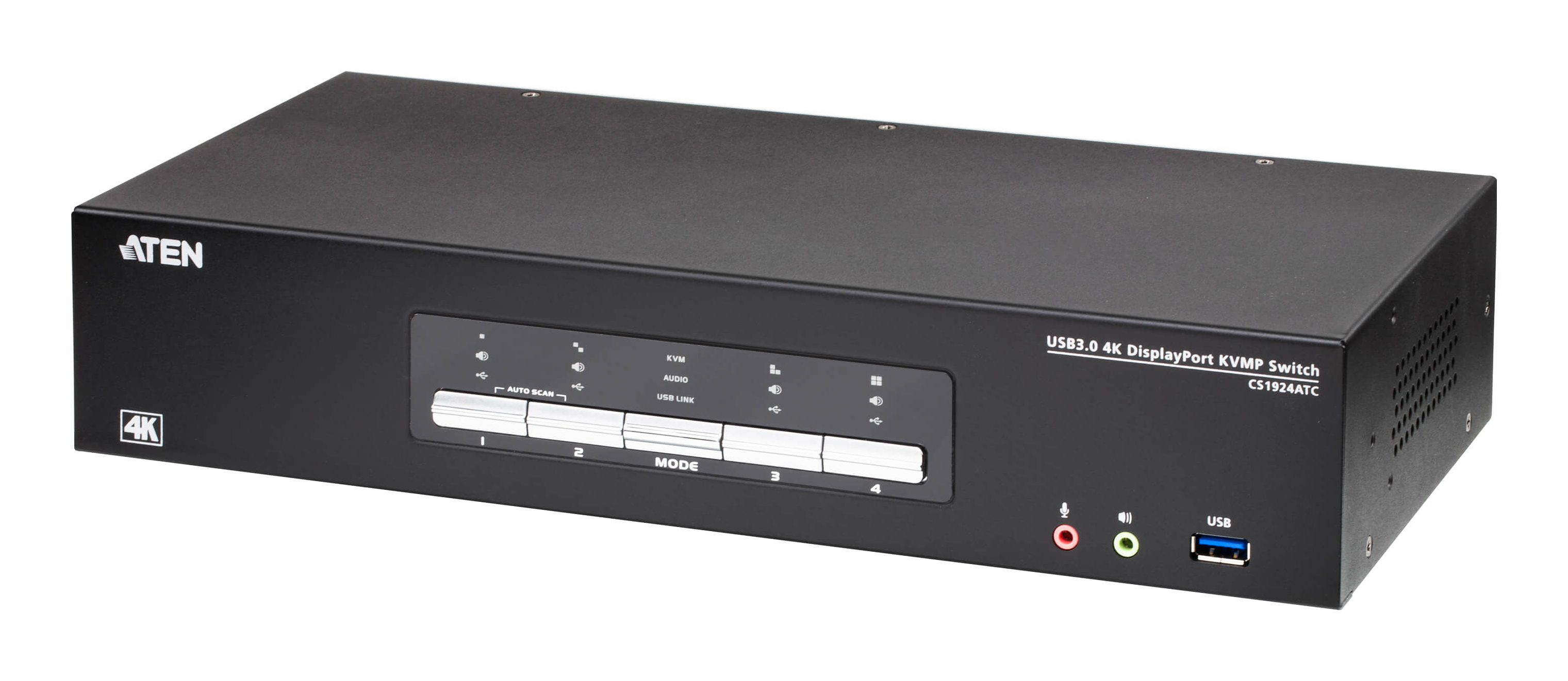 ATEN 4-Port USB True 4K DisplayPort KVM Switch - KVM-Umschalter - 4-Port, Ansicht 2