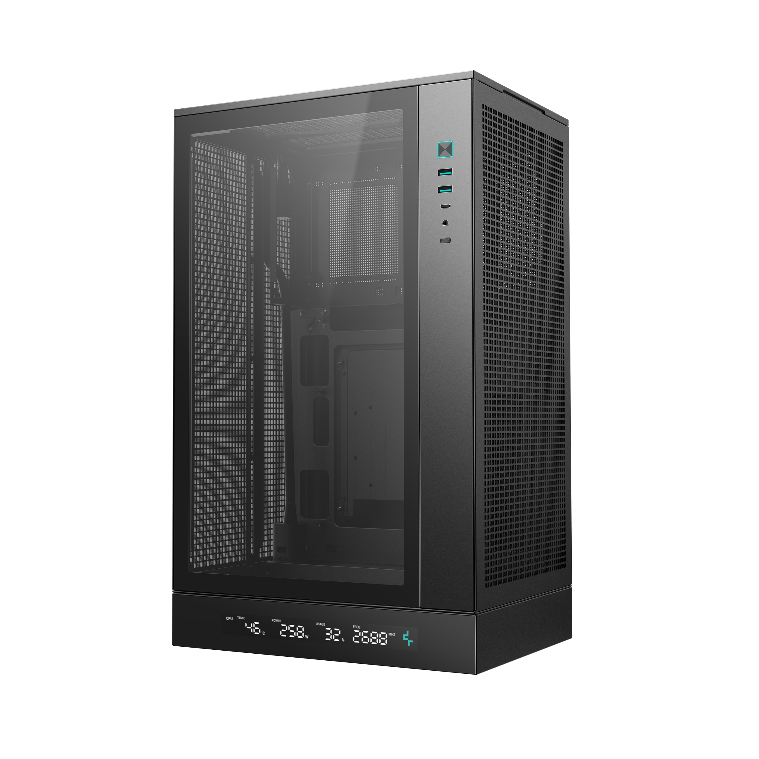 Deepcool CH270 Digital Micro ATX Mini Tower Case with Glass Panel Black - Midi/Minitower - ATX, Ansicht 3