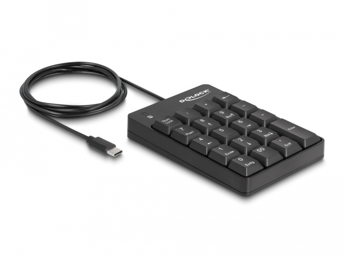 Delock USB Type-C Nummernblock 19 Tasten schwarz, Ansicht 2