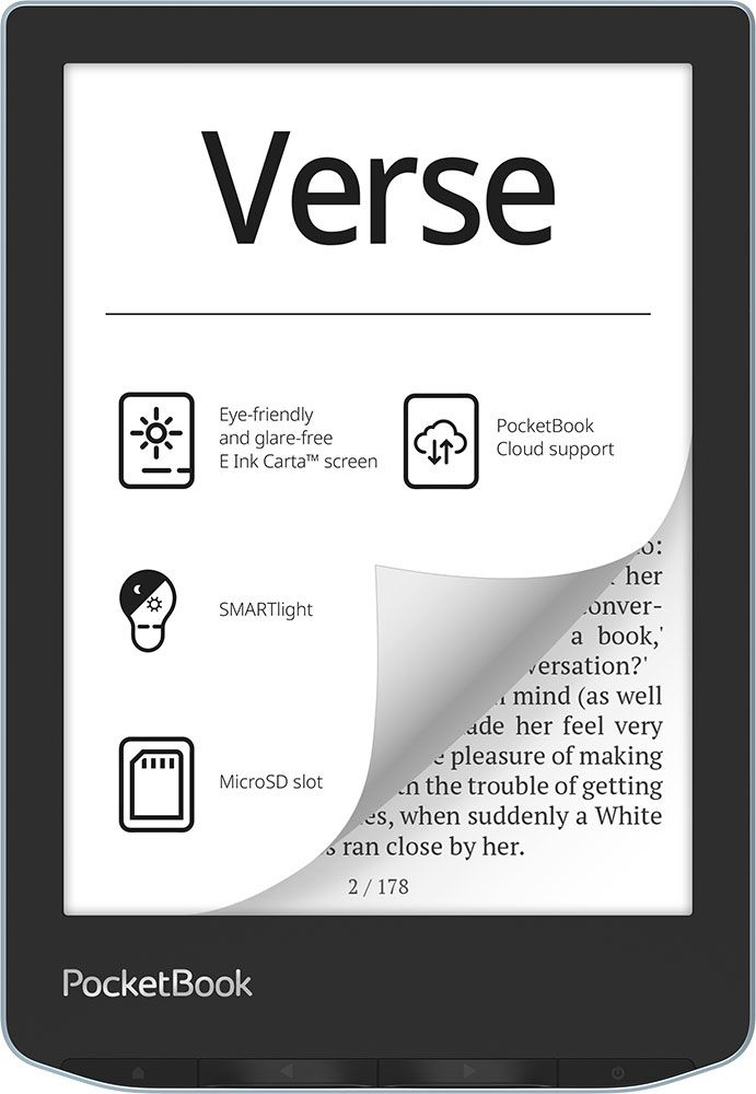 Pocketbook Verse - 15,2 cm (6") - E Ink Carta - 758 x 1024 Pixel - ACSM - AZW - AZW3 - CBR - CBZ - CHM - DOC - DOCX - …, Ansicht 3