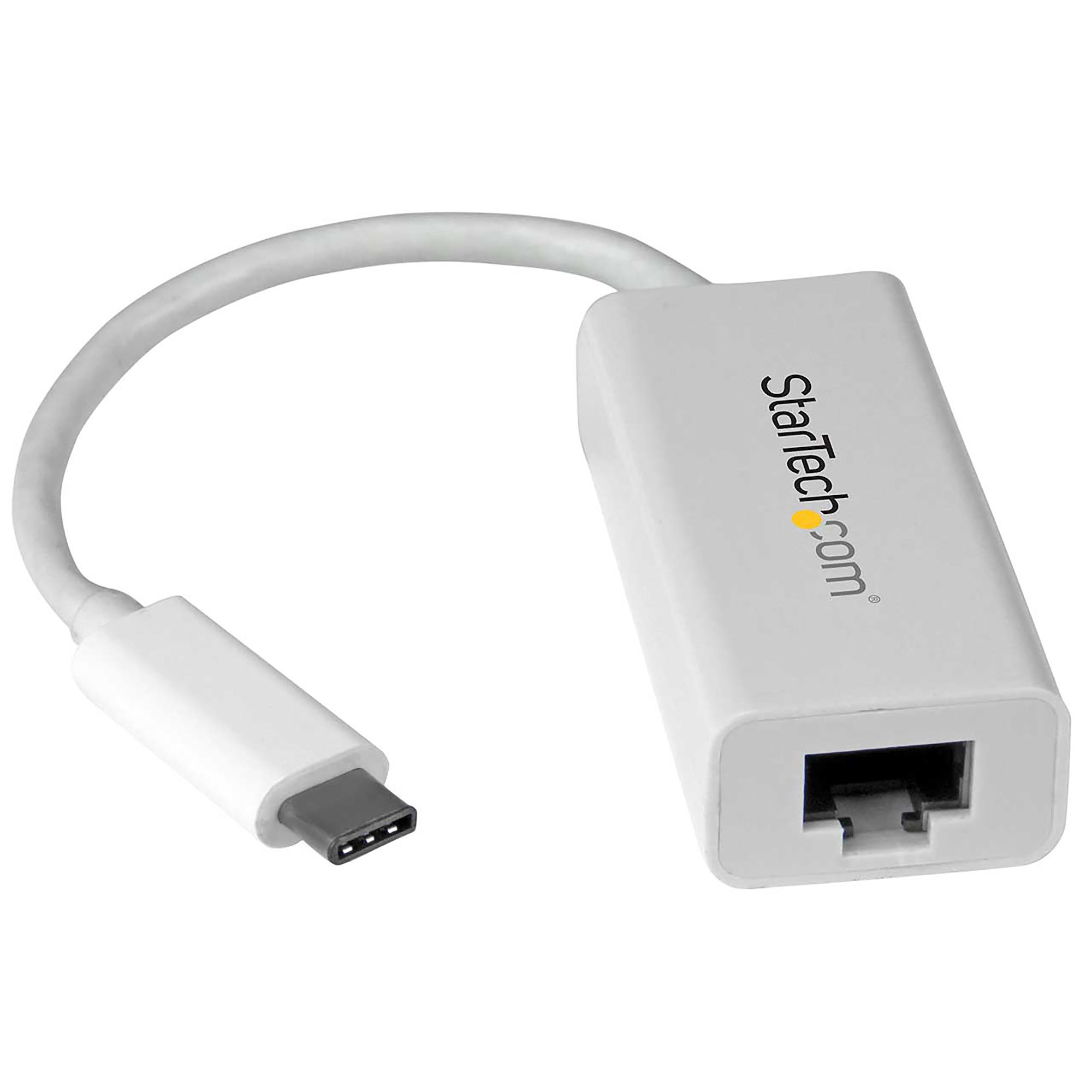 StarTech.com USB-C auf Gigabit-Ethernet-Adapter - Weiß - USB 3.0 auf RJ45 LAN-Netzwerkadapter - USB-Typ-C auf Ethernet, Kabelgebunden, USB Typ-C, Ethernet, 5000 Mbit/s, Weiß