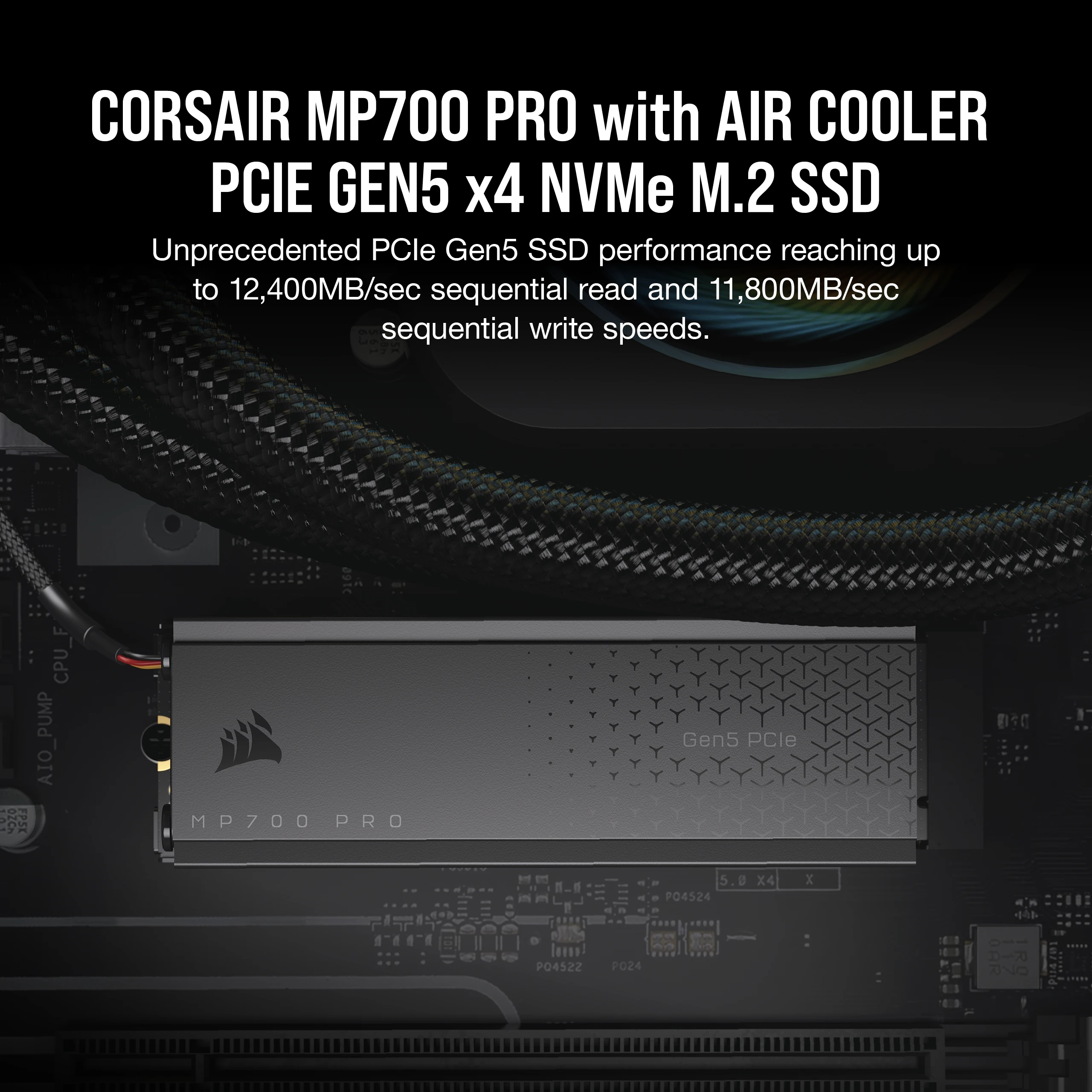 Corsair SSD MP700 PRO M.2 2TB PCIe 5x4 w/HS 2280, Ansicht 3