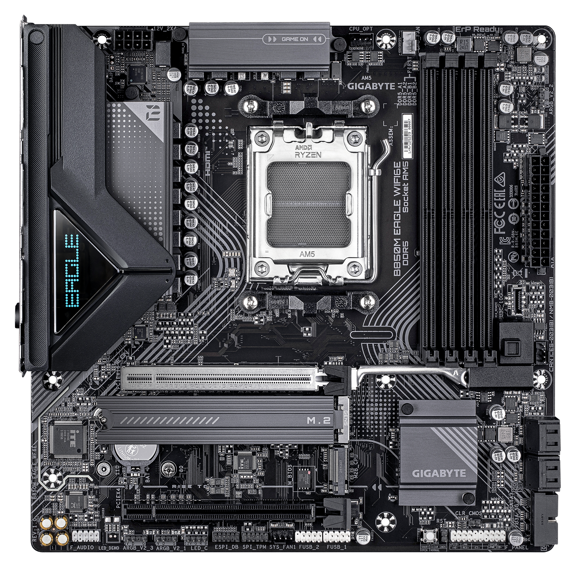 Gigabyte B850M EAGLE WIFI6E - Motherboard - micro ATX - Socket AM5 - AMD B850 Chipsatz - 2.5 GB LAN, Wi-Fi 6E, Bluetooth, Ansicht 2