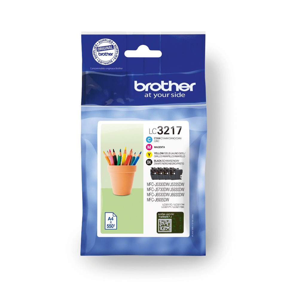Brother LC3217 Value Pack - 4er-Pack - Schwarz, Gelb, Cyan, Magenta, Ansicht 4