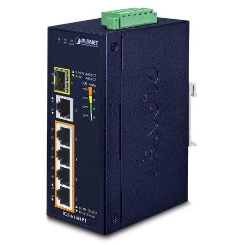 Planet IGS-614HPT - Switch - unmanaged - 4 x 10/100/1000 (PoE+), Ansicht 4