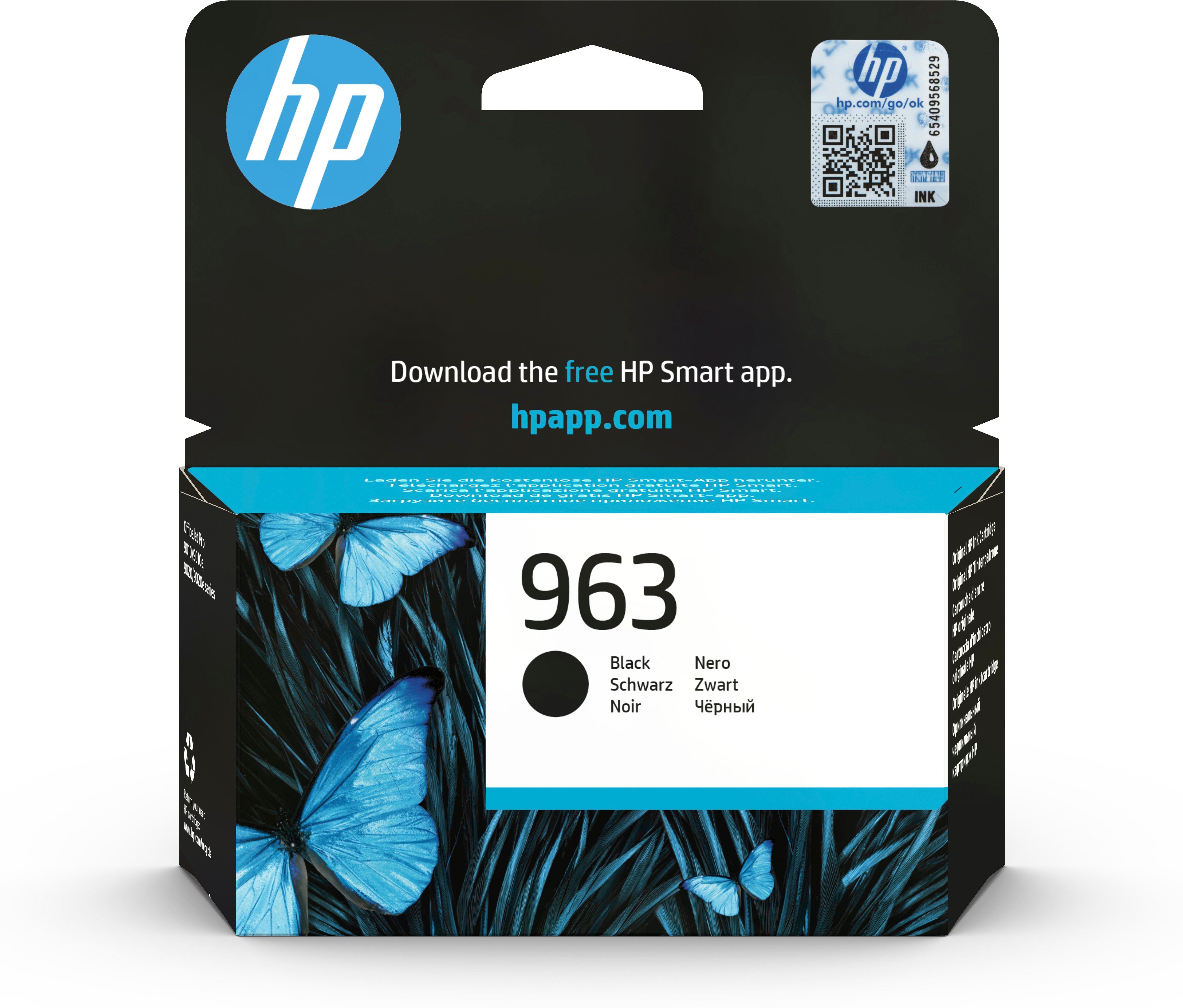 HP 963 Schwarz Original Druckerpatrone, Standardertrag, Schwarz, Tinte auf Pigmentbasis, 24,09 ml, 1 Stück(e), 1000 Seiten