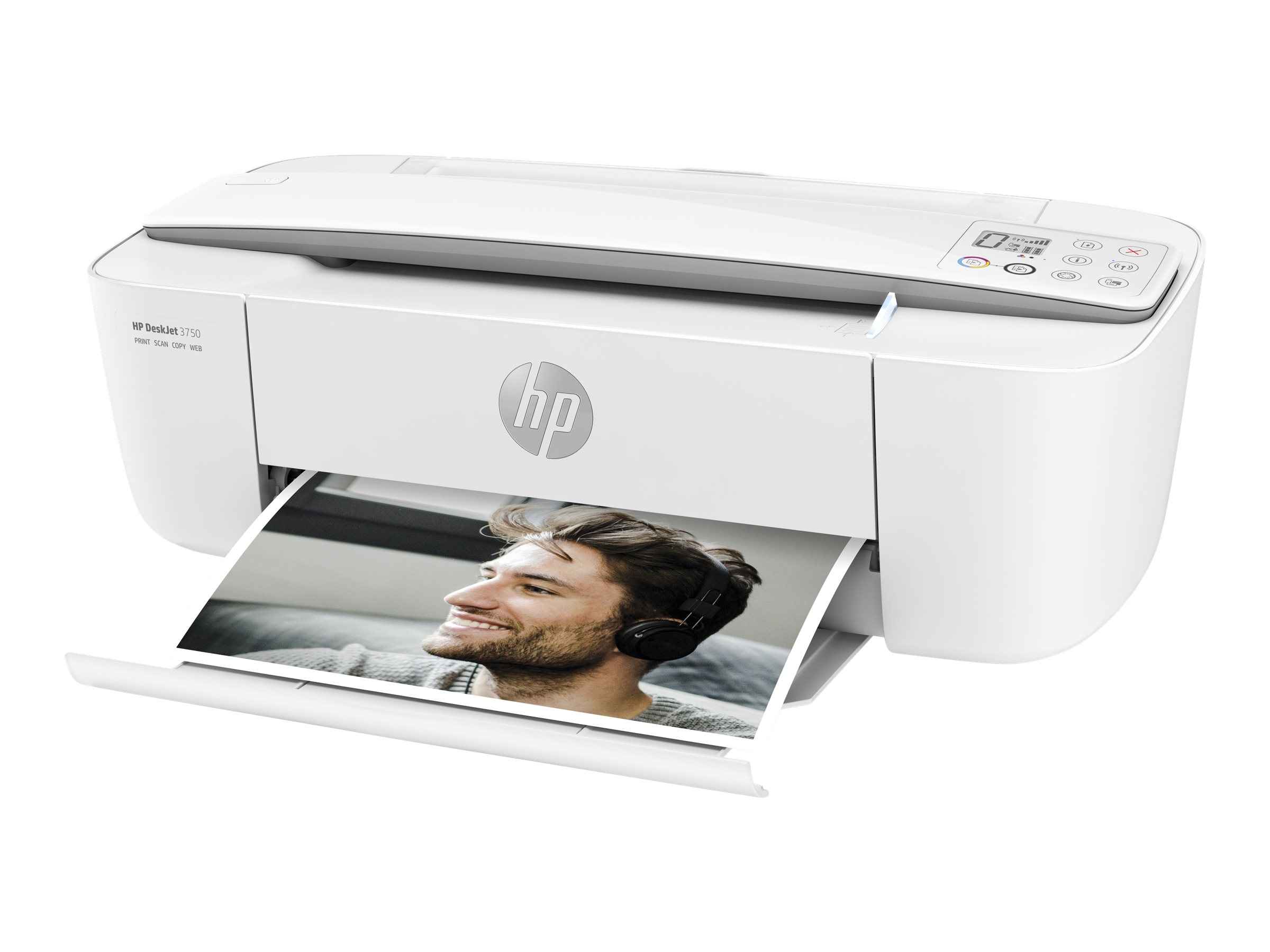HP Deskjet 3750 All-in-One - Multifunktionsdrucker - Farbe - Tintenstrahl - 216 x 355 mm (Original) - A4/Legal (Medien) - bis zu 5.5 Seiten/Min. (Kopieren) - bis zu 8 Seiten/Min. (Drucken) - 60 Blatt - USB 2.0, Wi-Fi(n) - Stone - Für HP Instant Ink ...