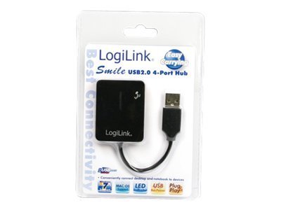 Logilink USB-HUB "Smile" 4-Port o. NT schwarz (UA0139)