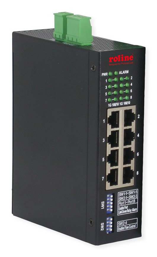ROLINE Ind. Mng Gbit Ethernet Switch 8x - Switch - 1 Gbps, Ansicht 3