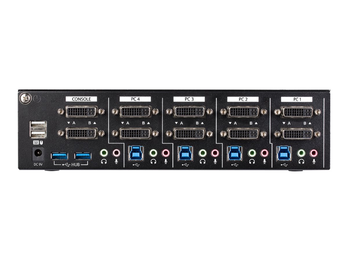 StarTech.com 4 Port Dual Monitor DVI KVM Switch mit USB 3.0 Hub