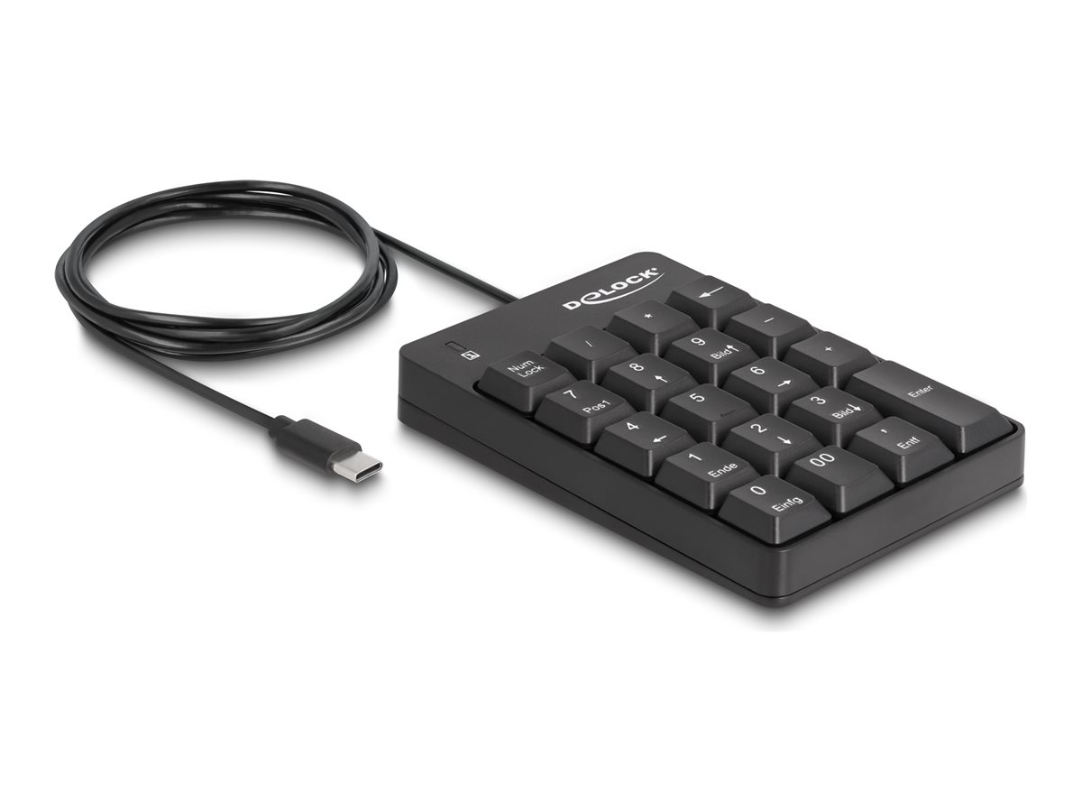 Delock Tastenfeld - 19 Tasten - USB-C - Schwarz