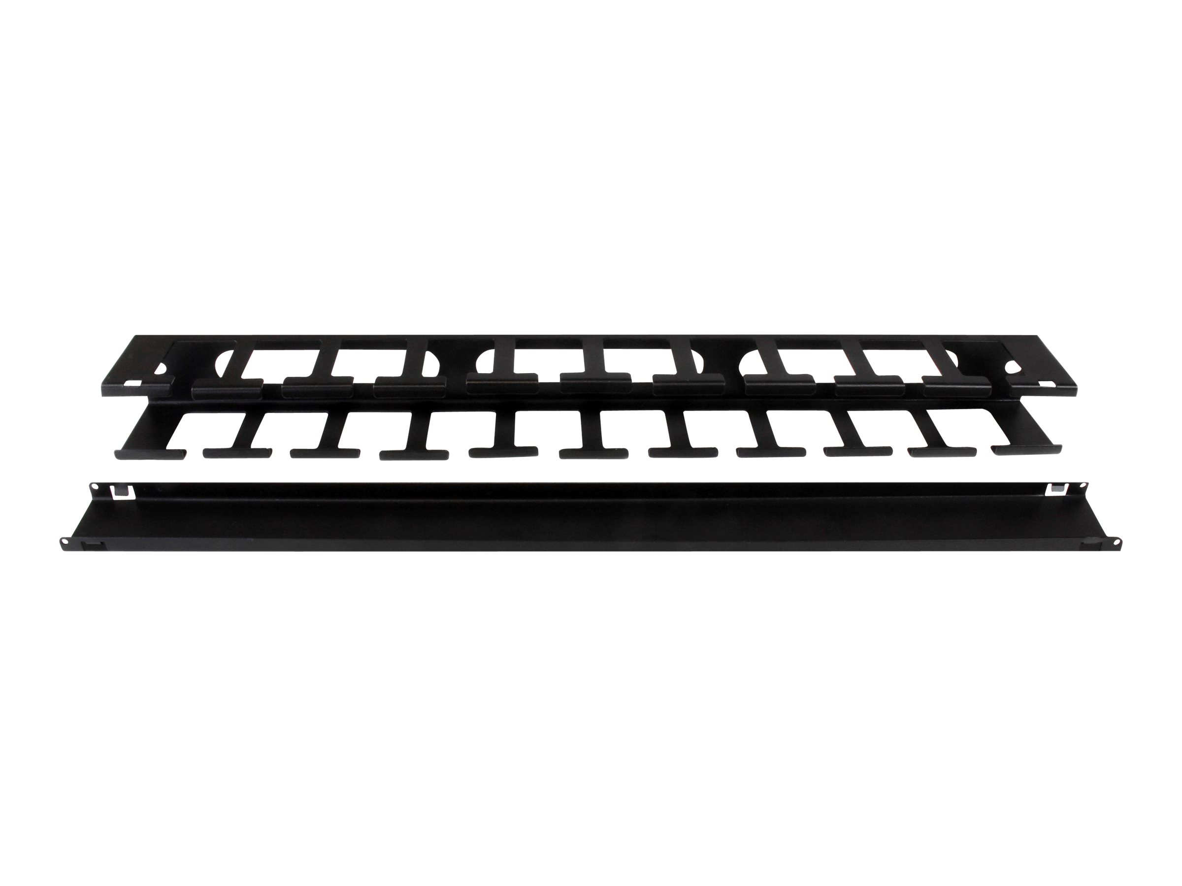 StarTech.com 1 HE 19 Rangierpanel  Kabelordner Kabelmanagement mit Abdeckung - Server Finger Kabelkanal - Kabelführungsplatte für Schaltschrank - 1U - 48.3 cm (19)
